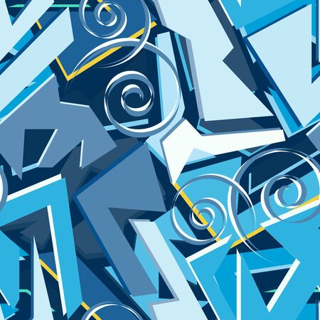 Vintage seamless illustration in graffiti style for your designのイラスト素材
