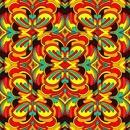 color abstract ethnic seamless pattern in graffiti style with elements of urban modern style bright quality illustration for your designのイラスト素材