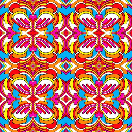 color abstract ethnic seamless pattern in graffiti style with elements of urban modern style bright quality illustration for your designのイラスト素材