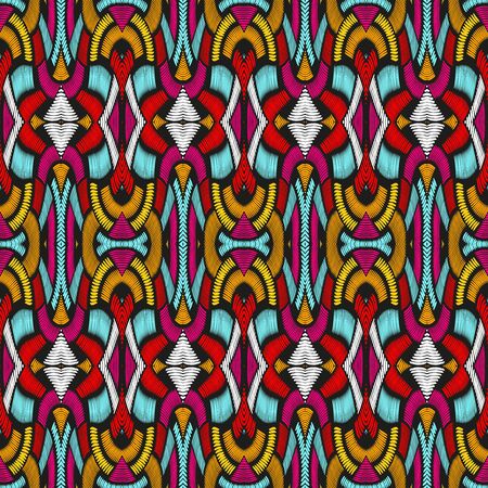 color abstract ethnic seamless pattern in graffiti style with elements of urban modern style bright...