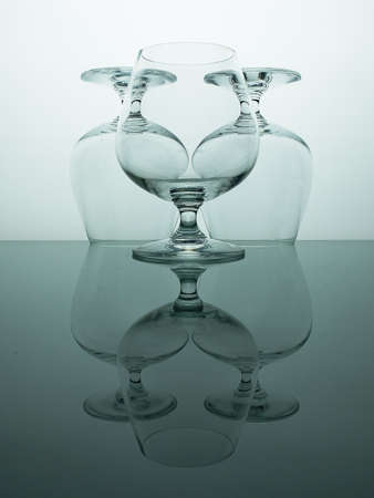 Glasses for cognac on isolated white backgroundの写真素材