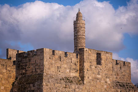 Jerusalem, Israel - June 12, 2021: Tower of David in the Old City.のeditorial素材