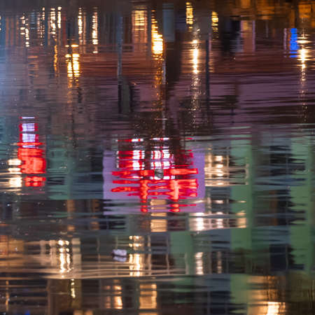Abstract color view from reflection in water.の写真素材
