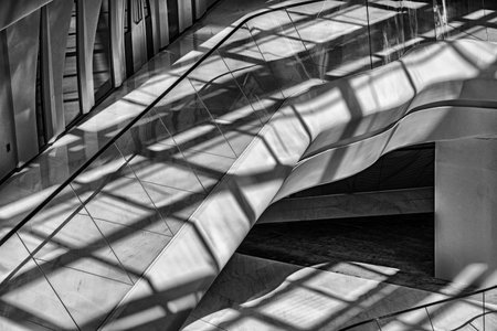 Interplay of Light and Shadow in Modern Architecture.の写真素材