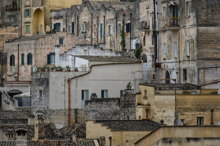 Ancient Stone Houses in Matera, the City of Caves, Basilicata, Italy.