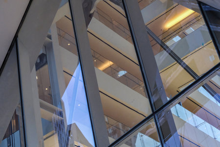 Abstract Composition of Glass Reflections and Modern Architecture.の写真素材