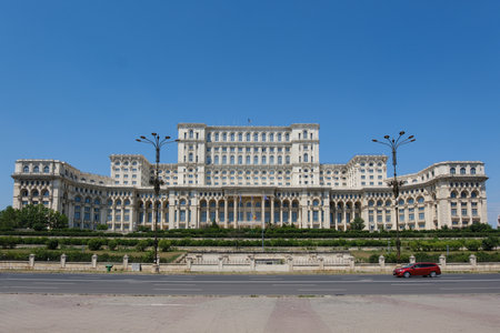 Bucharest, Romania - June 24, 2024: Palace of the Parliament Building in Bucharest.の写真素材