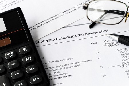 Showing business and financial report. Accounting concept.の写真素材