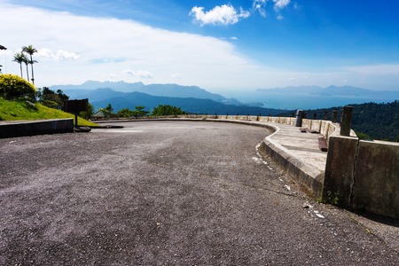 Mountain road on tropical island in Asiaの写真素材