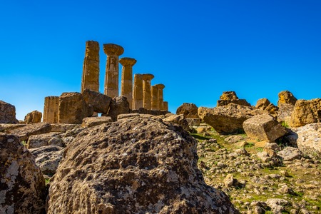Ercole temple in the Valley of the Temples, Agrigento, Sicily island, Italy.の写真素材