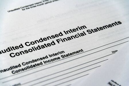 Balance sheet in stockholder report book, accounting balance sheet is mock-upの写真素材