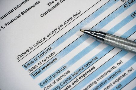 Business finance, accounting, statistics and analytic research concept. Financial analysis business planの写真素材