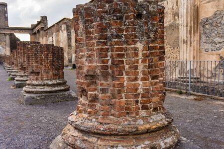 Ruins of Ancient Pompeii, Roman town destroyed by Vesuvius volcano, Italy