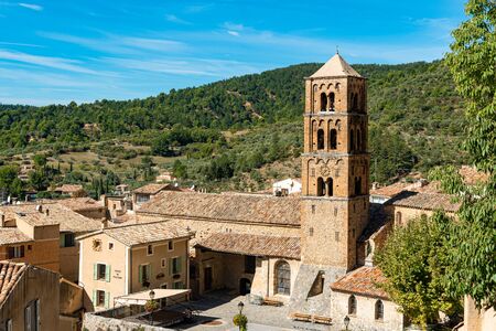 The village Moustiers St. Marie, Provence, Provence-Alpes-Cote d'Azur, Southern France, France,...