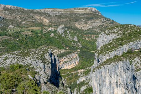 Gorges du Verdon, Alpes-de-Haute-Provence, Provence-Alpes-Cote d'Azur, France, famous canyonの写真素材