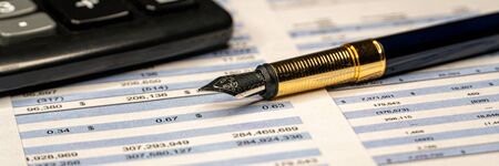 Financial business planning, Balance the investment portfolio. Business plan, panoramic banner.