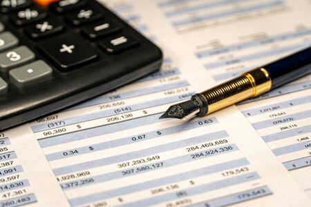 Financial accounting stock market graphs analysis. Balance income statement