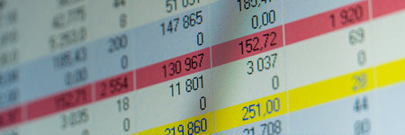 Stock market price display. Commerce and forex analysis for traiding. Selective focus