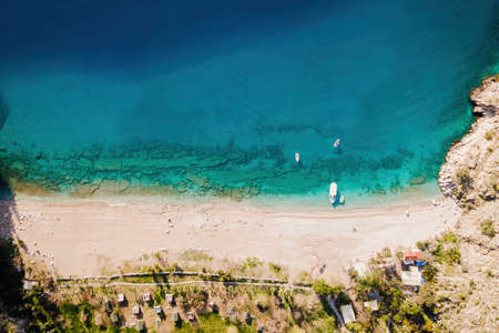 Butterfly Valley in Turkey, Mediterranean beach and valley by sea Oludeniz, Turkeyの写真素材