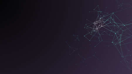 Plexus loop background with dots and lines in space. Technology 5G illustration. 3d render