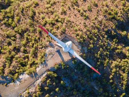 Renewable Energy wind farm Wind Turbines with carbon neutral. Aerial viewの写真素材