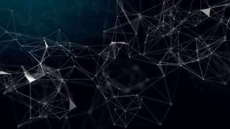 network connection structure. Digital background with dots and lines. Big data visualization and...