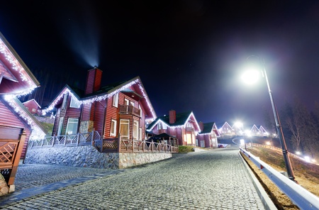 the residential house with christmas lights