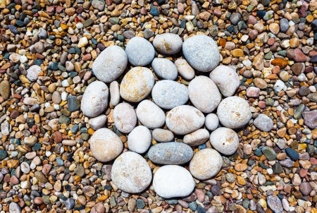 A close up view of smooth polished multicolored stones on the beach. Crimea, Ukraine, Europe. Beauty world.の写真素材