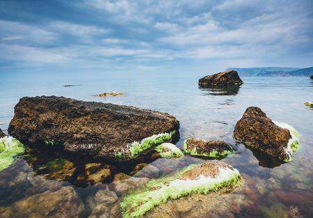 Nice sea in the morning light. Picturesque and gorgeous scene. Location place Black Sea, Crimea,...