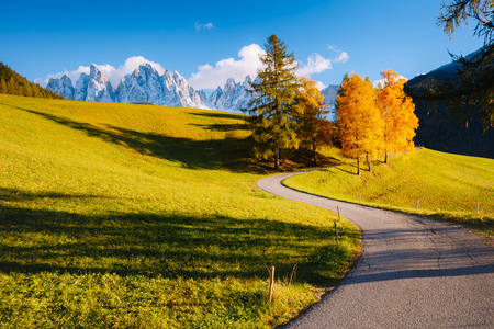 alpine hills in Santa Magdalena village.の写真素材