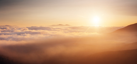 Scenic image of misty range. Locations Carpathian national park, Ukraine, Europe. Excellent...