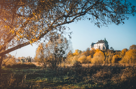 Picturesque postcard of Olesko castle. Location Lviv region, Ukraine, Europe. Popular tourist attraction. Adventure vacation. Scenic image of lifestyle hiking concept. Discover the beauty of earth.の写真素材