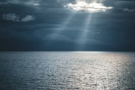 Dramatic heaven before the storm. Location cape Milazzo, Sicily (Regione Siciliana), Italy, Europe. Mediterranean climat. Scenic image of beautiful spring landscape. Discover the beauty of earth.の写真素材
