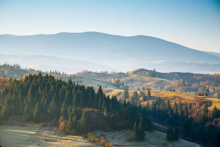 Beautiful sunny day in magnificent mountain landscape. Location place of Carpathian mountains, Ukraine, Europe. Image of splendid summer scene, nature wallpapers. Discover the beauty of earth.の写真素材