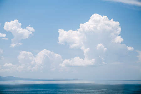 Perfect moment of the azure sky on a sunny day with clouds. Scenic image of textured sky. Ecology concept - climate change in the environment. Picturesque wallpaper. Discover the beauty of earth.の写真素材