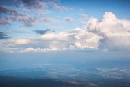 Perfect moment of the azure sky on a sunny day with clouds. Scenic image of textured sky. Ecology concept - climate change in the environment. Picturesque wallpaper. Discover the beauty of earth.の写真素材