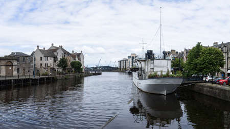Riverside at the Waters of Leith Harbor Edinburgh Scotland