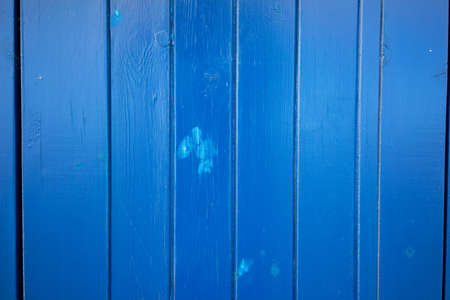 A Bright dark blue color wood plank texture. Vintage beach wooden background.の写真素材