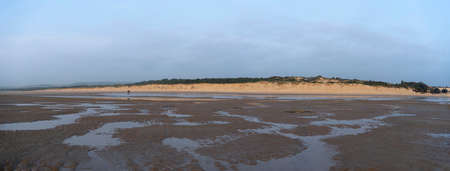 A Beach on the French opal coast with sea and sand. Copyspace. Horizonの写真素材
