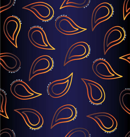 Decorative seamless pattern with bright orange Turkish (Indian) cucumbers on a dark blue background.のイラスト素材