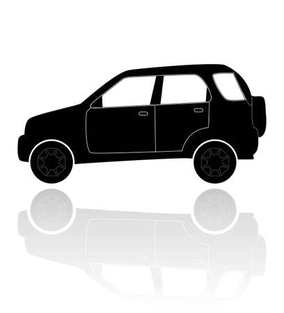 A silhouette of a carのイラスト素材