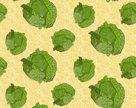 Beautiful seamless background of fresh green cabbage のイラスト素材