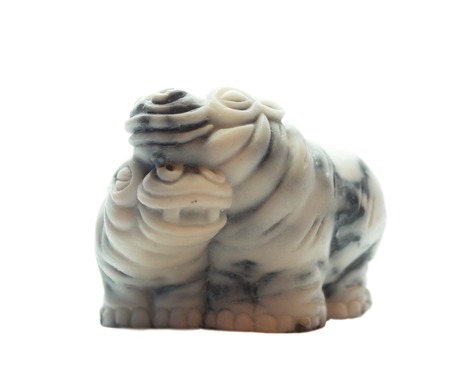 Little love marble Hippo, isolated on a white background の写真素材