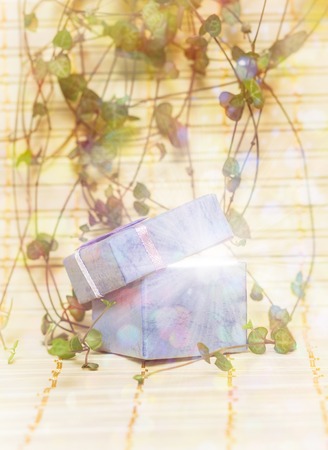 Open magic gift boxの写真素材