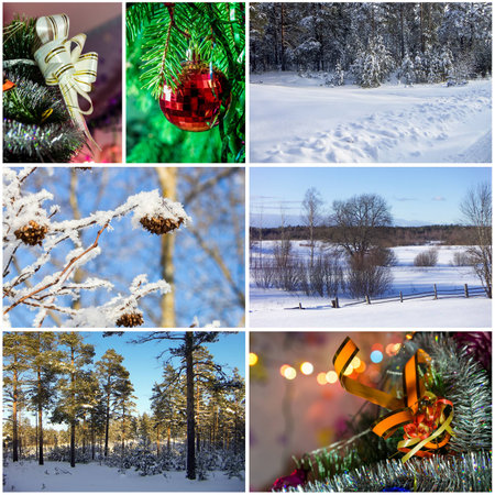 Winter collageの写真素材