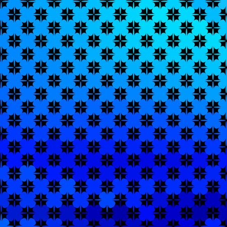 The beautiful bright blue background with stylized clover leaves.のイラスト素材