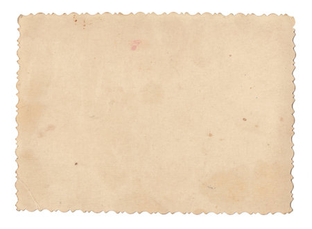 Texture old paper with traces of scuffs and stains. Isolated on white.の写真素材