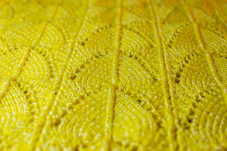 Yellow knitted patternの写真素材