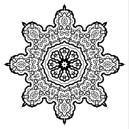 Flower Mandala. Vintage decorative elements. Oriental pattern, vector illustration.のイラスト素材