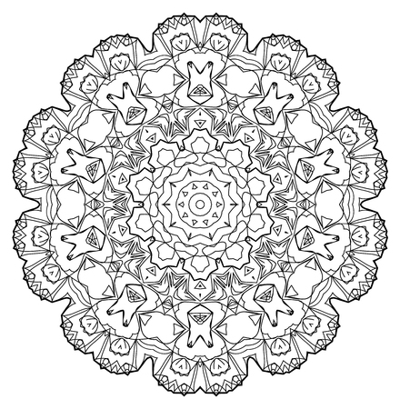 Flower Mandala. Vintage decorative elements.のイラスト素材